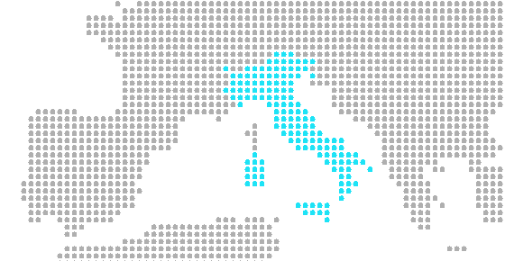 Mapa de Italia, principal pais hablante de Italiano